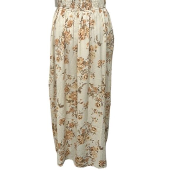 Monteau Cream Floral Maxi Dress Large - Picture 7 of 16